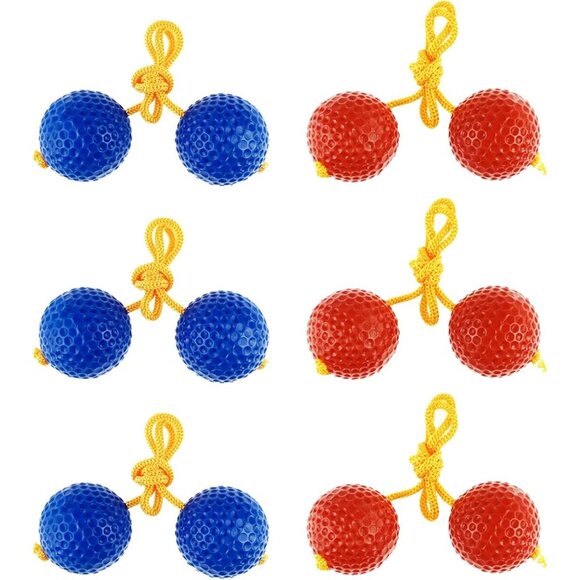 6 Pack Ladder Balls Toss Replacement Ball Red Blue Yellow Rope Fun Backyard - Picture 4 of 7